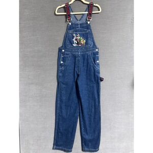 Vintage Warner Brothers Studio Overalls XS y2k Looney Tunes Embroidered Taz '99